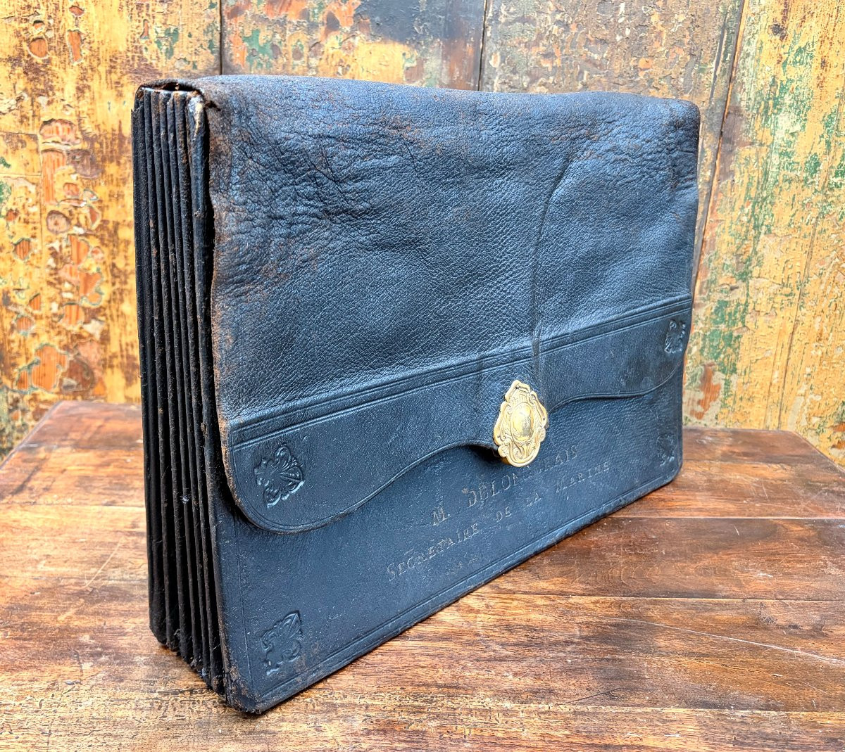 18th-century Leather Wallet/document Holder, "naval Secretary" By Mr. Delongerais -photo-4