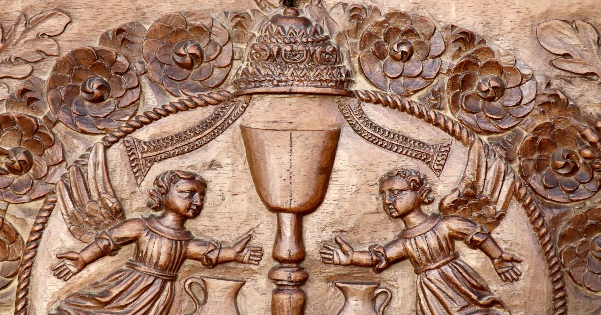 Carved Walnut Wood Panel From The 18th Century -photo-2