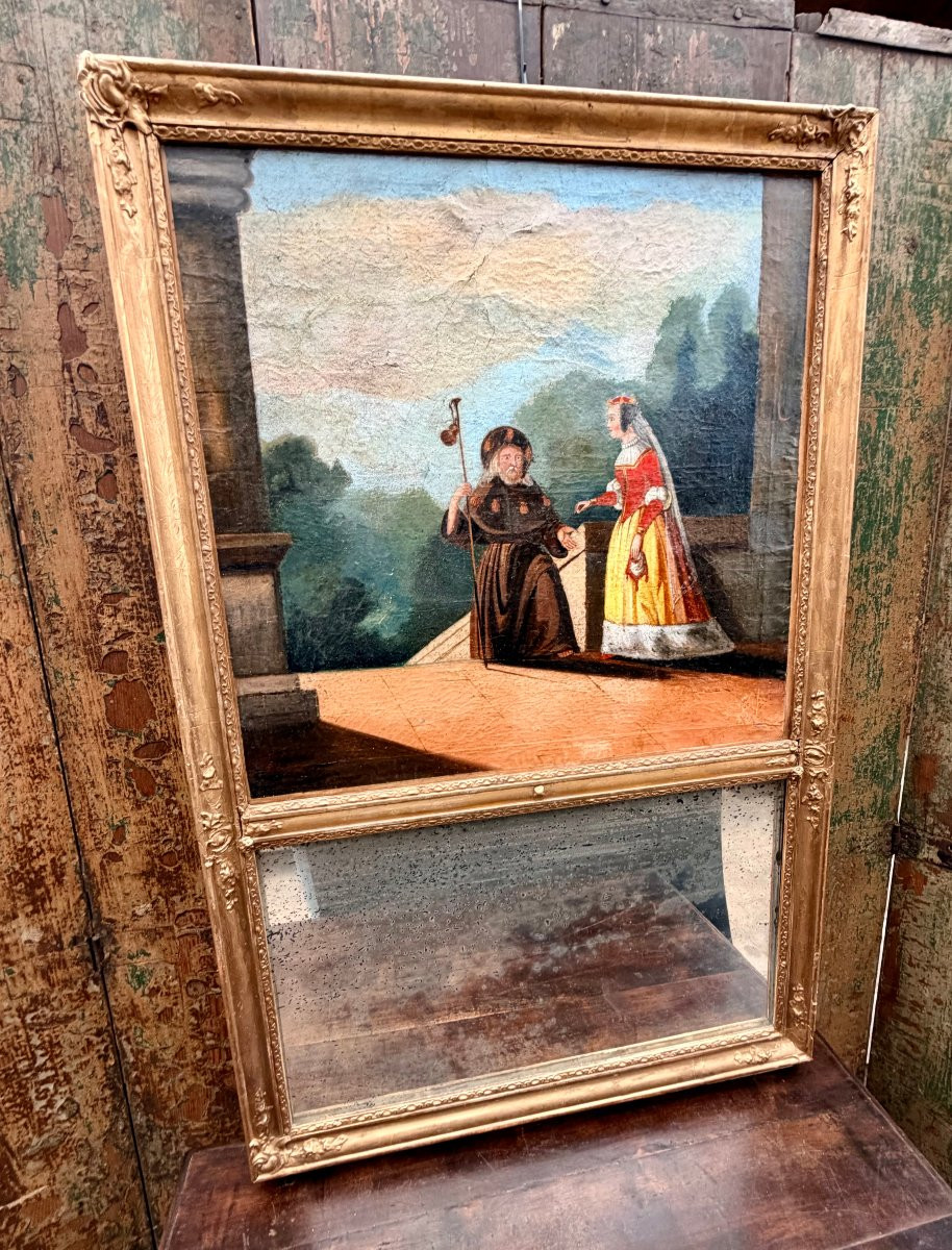 Trumeau XIXème scène à l'ecclésiastique -photo-3