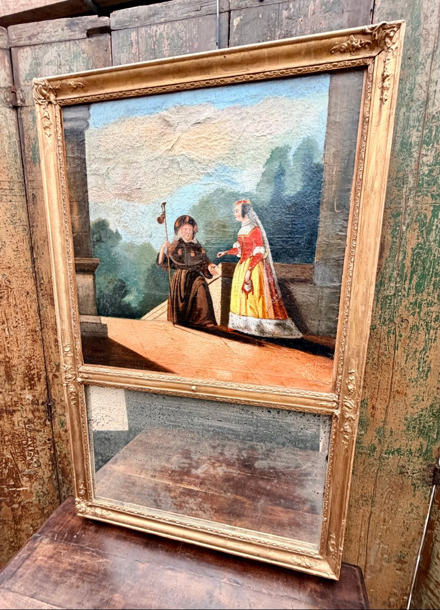 Trumeau XIXème scène à l'ecclésiastique -photo-4