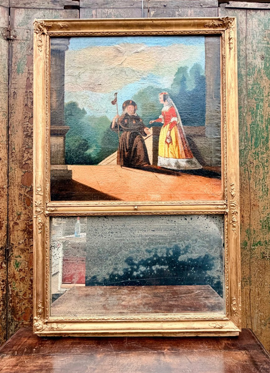 Trumeau XIXème scène à l'ecclésiastique -photo-5