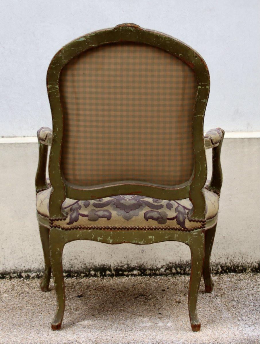 Pair Of 18th-century Queen Anne Style Armchairs With Flat Backs-photo-8