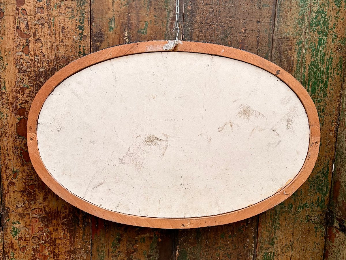 Oval Sanguine Study Painting Of A Putto-photo-7
