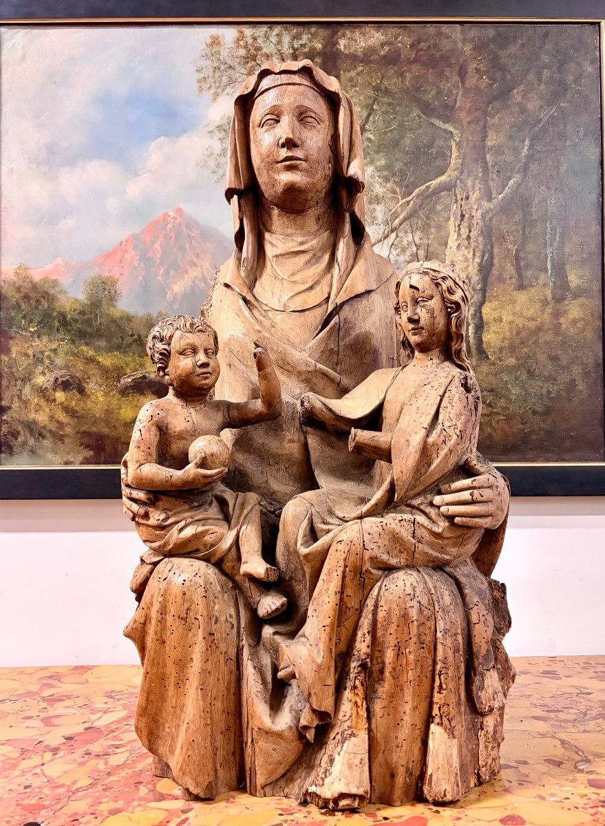 Sainte Anne trinitaire en noyer fin XVème 