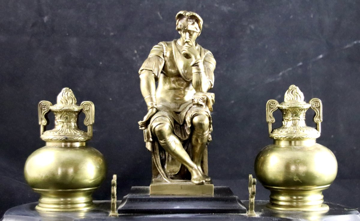 19th Century Inkwell By Lorenzo De' Medici After Michelangelo -photo-6