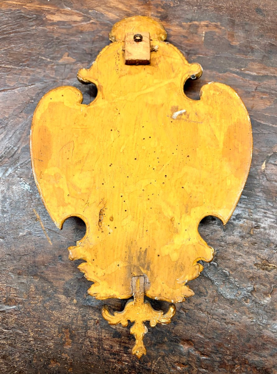 18th-century Gilded Wooden Holy Water Font -photo-8