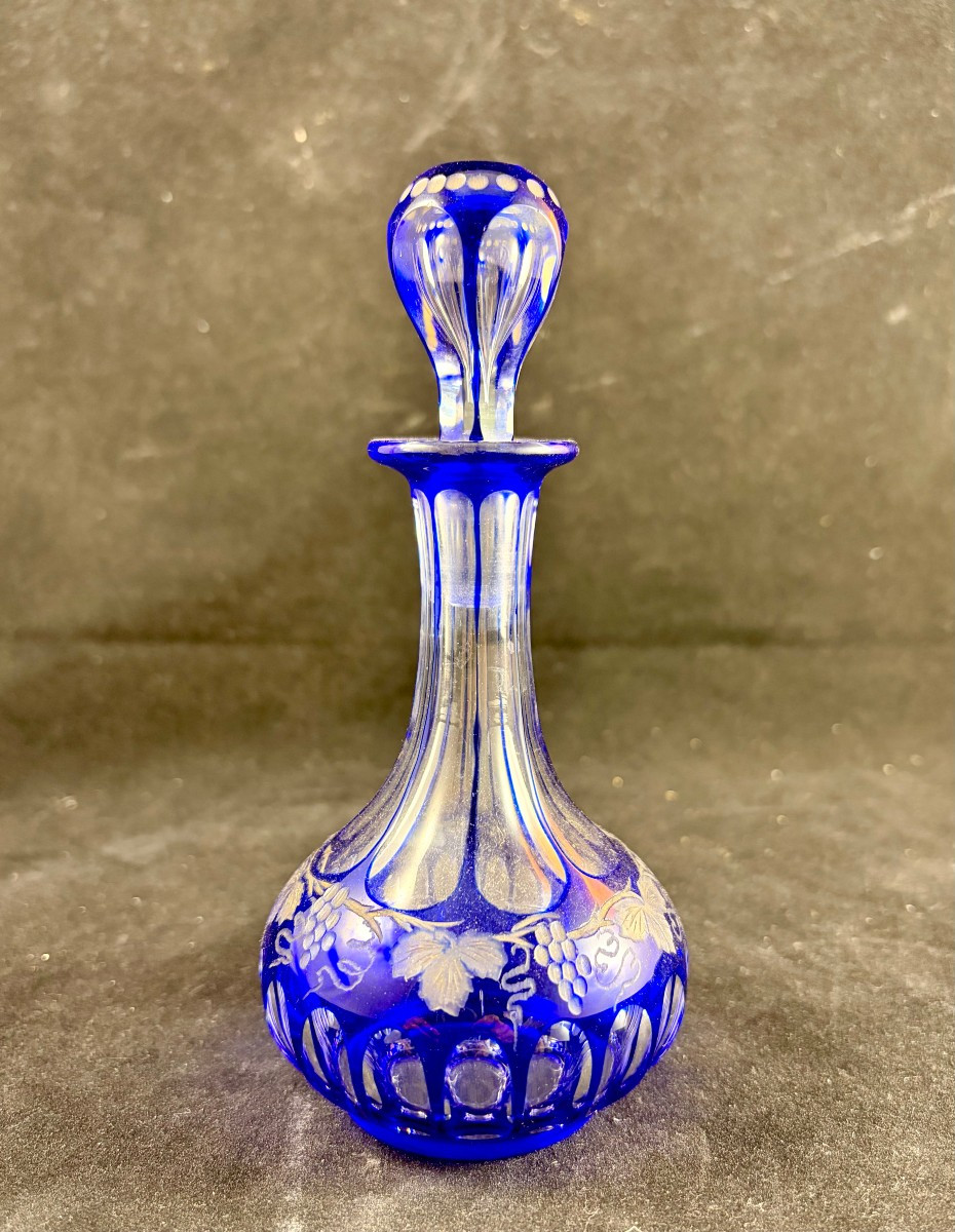 19th Century Bohemian Crystal Bottle 