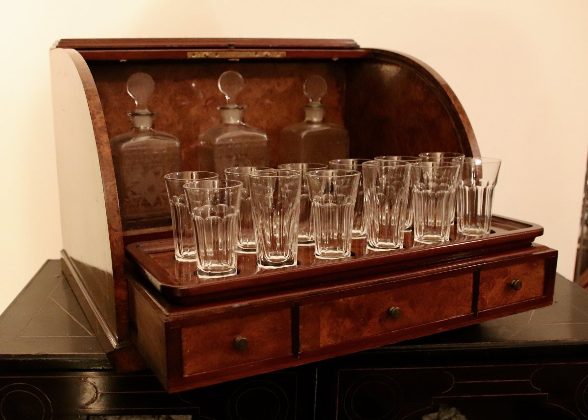 cave à liqueur XIXème en ronce de tuya -photo-4