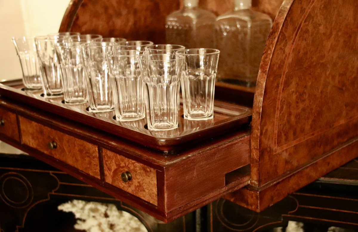 cave à liqueur XIXème en ronce de tuya -photo-3