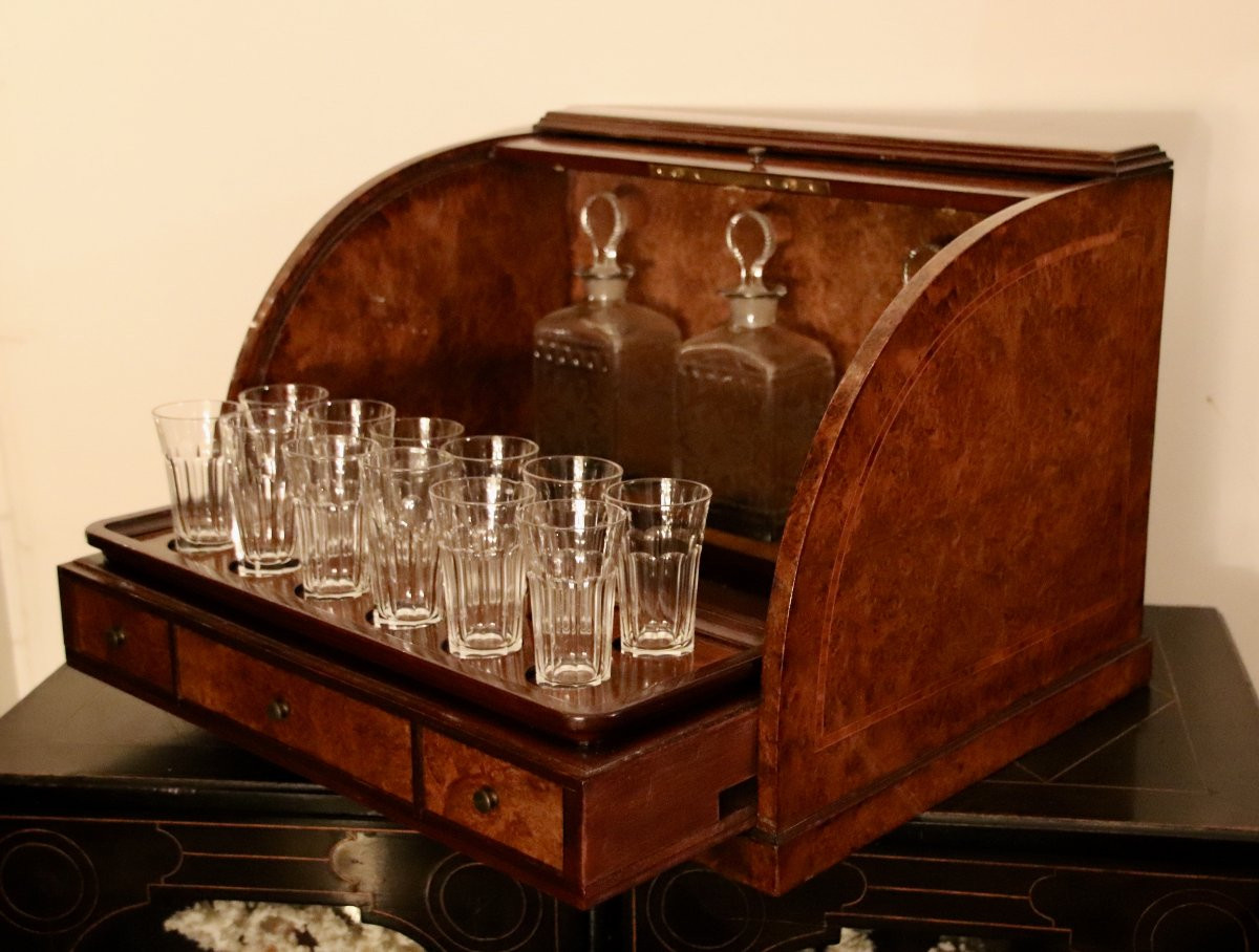 cave à liqueur XIXème en ronce de tuya -photo-5