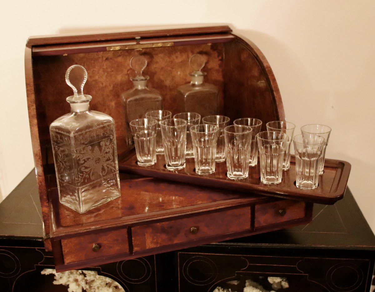 cave à liqueur XIXème en ronce de tuya -photo-6