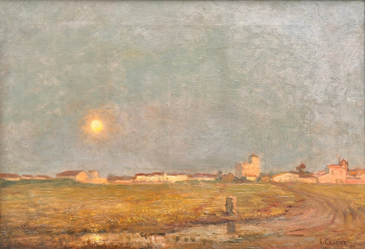 Peinture Henri CALLOT village sous le soleil -photo-3