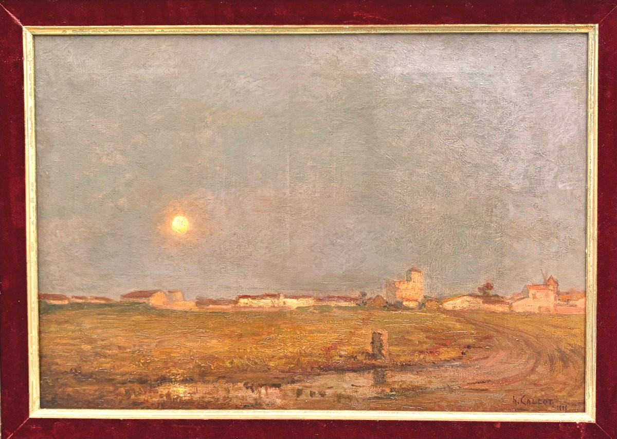 Peinture Henri CALLOT village sous le soleil -photo-1