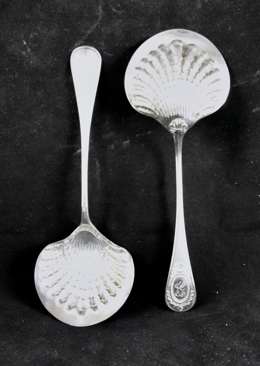 Pair Of Solid Silver Strawberry Shovels -photo-5