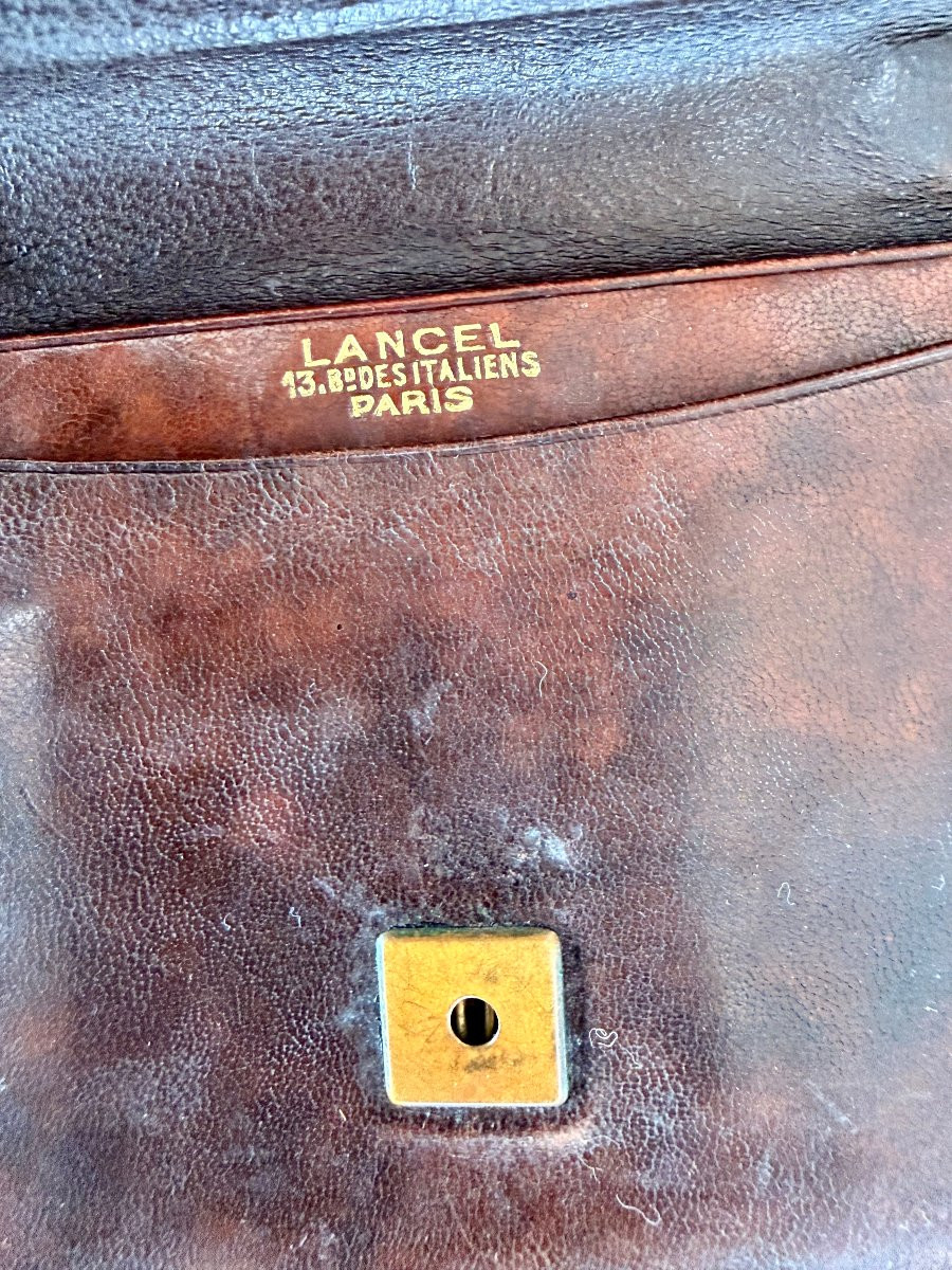 Lancel Leather Clutch With Embroidery -photo-4