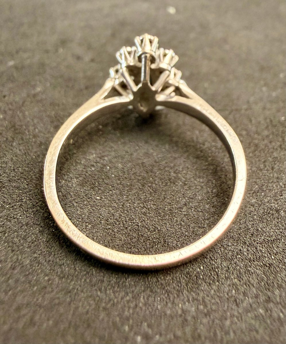 bague en or blanc saphir et diamants -photo-4