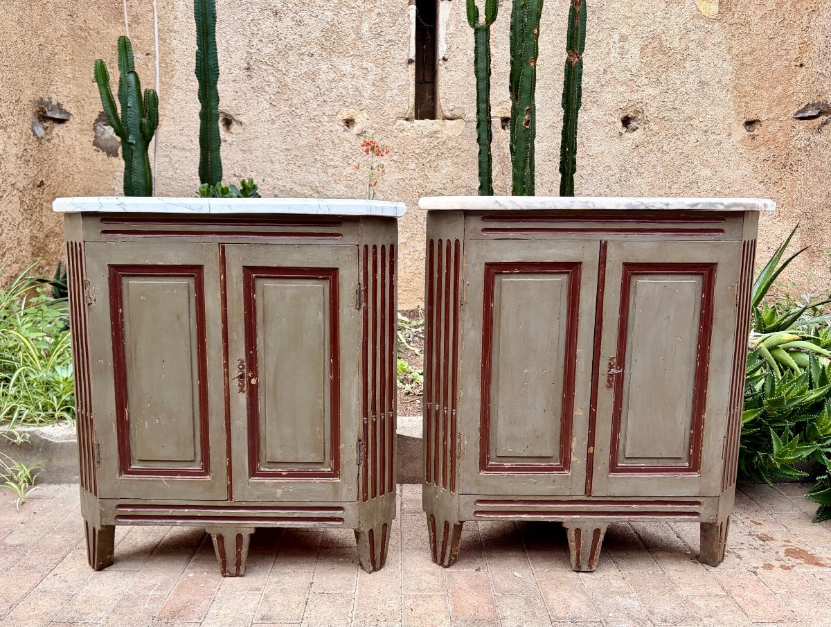 paire d'encoignures peinte d'époque XVIIIème-photo-3