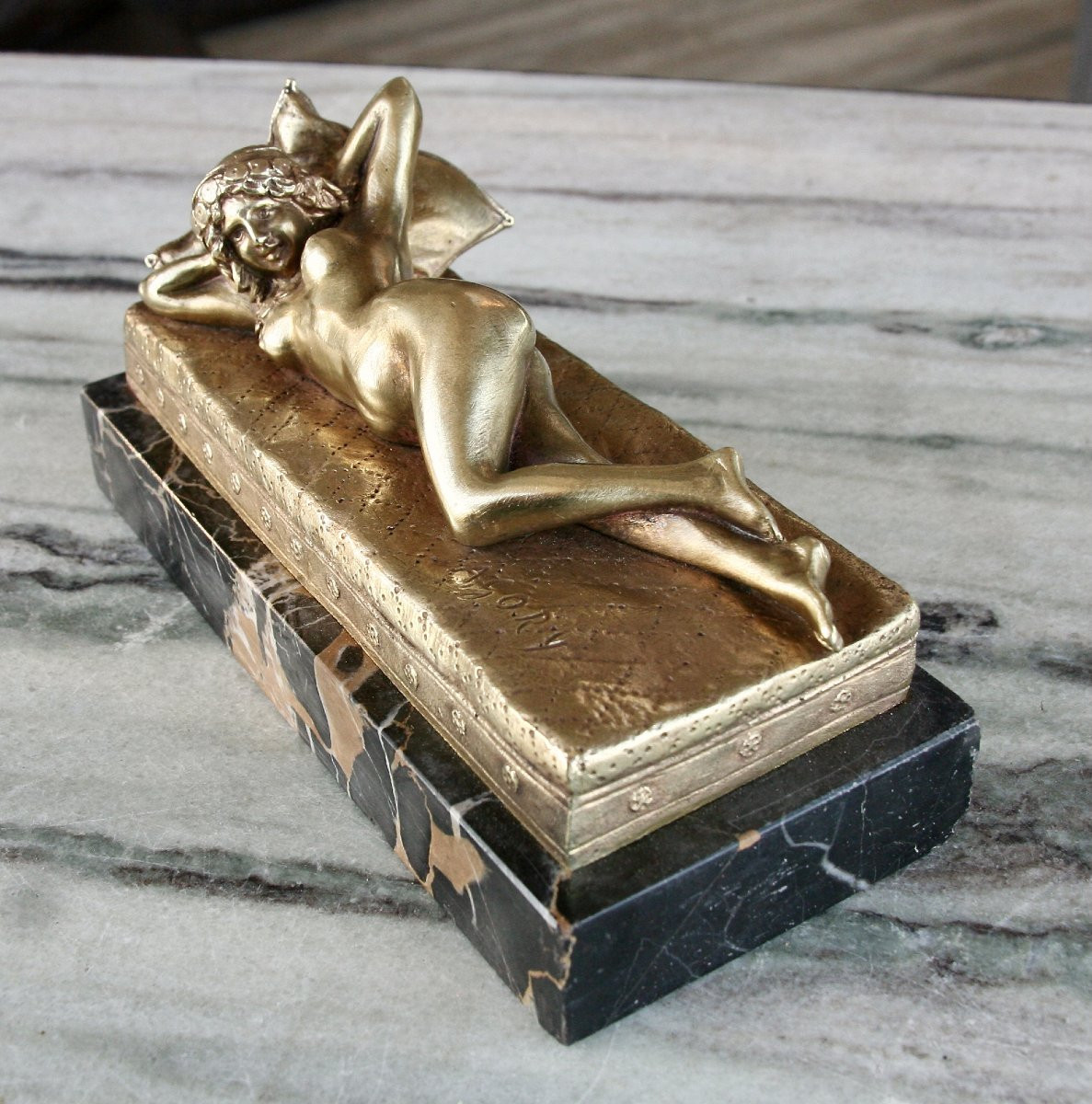 Bronze de femme Art Nouveau de A. GORY-photo-2