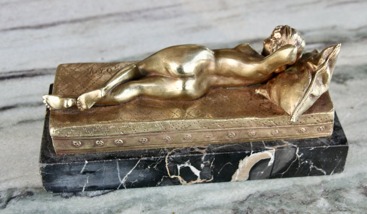 Bronze de femme Art Nouveau de A. GORY-photo-1