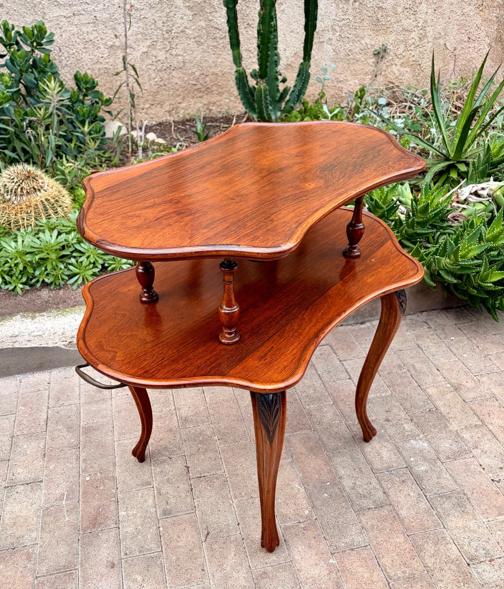 19th Century Tea Table In Exotic Wood -photo-1