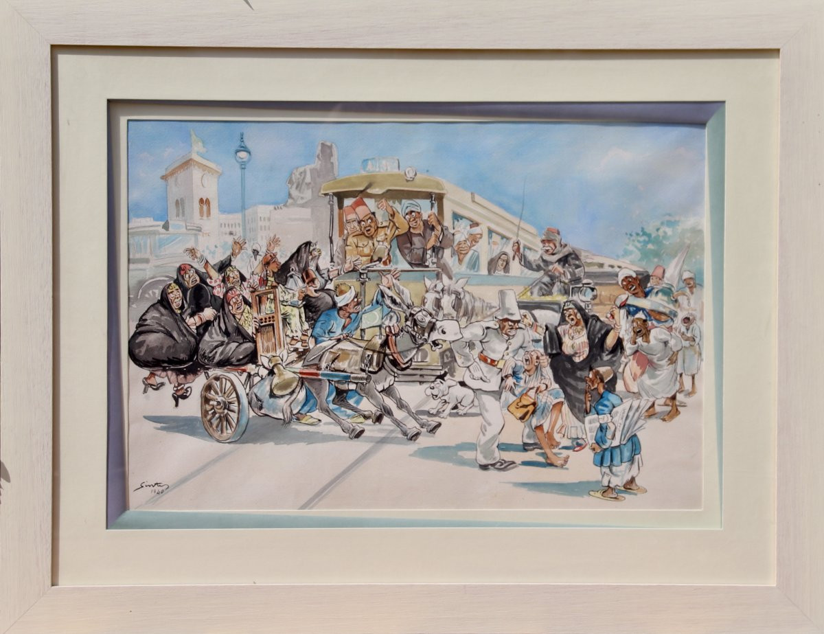 Watercolor Caricature Scene Of Life In Egypt Not Juan Sintes-photo-1