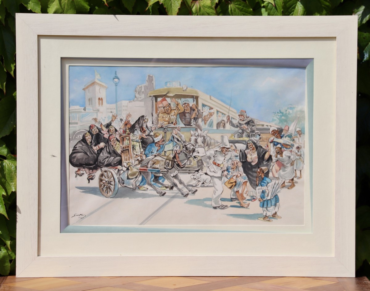 Watercolor Caricature Scene Of Life In Egypt Not Juan Sintes