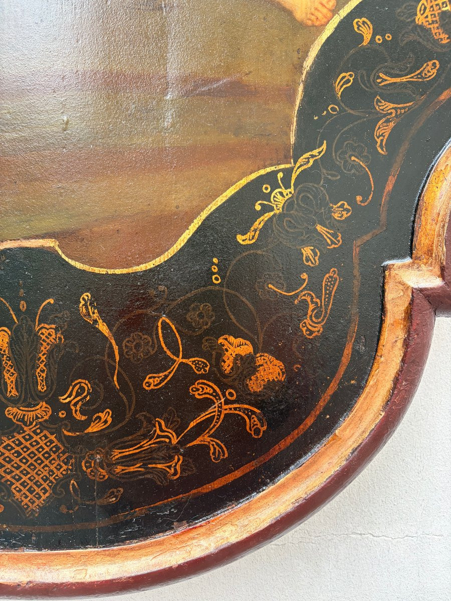 Italian Set Painting Romantic Scene 19th Century-photo-7