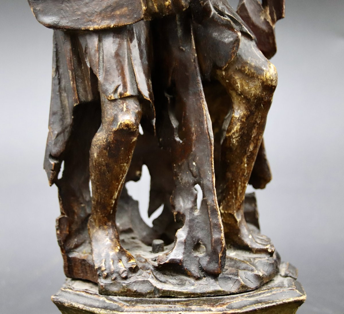 19th Century Sculpture Old Woman With Hurdy-gurdy-photo-4