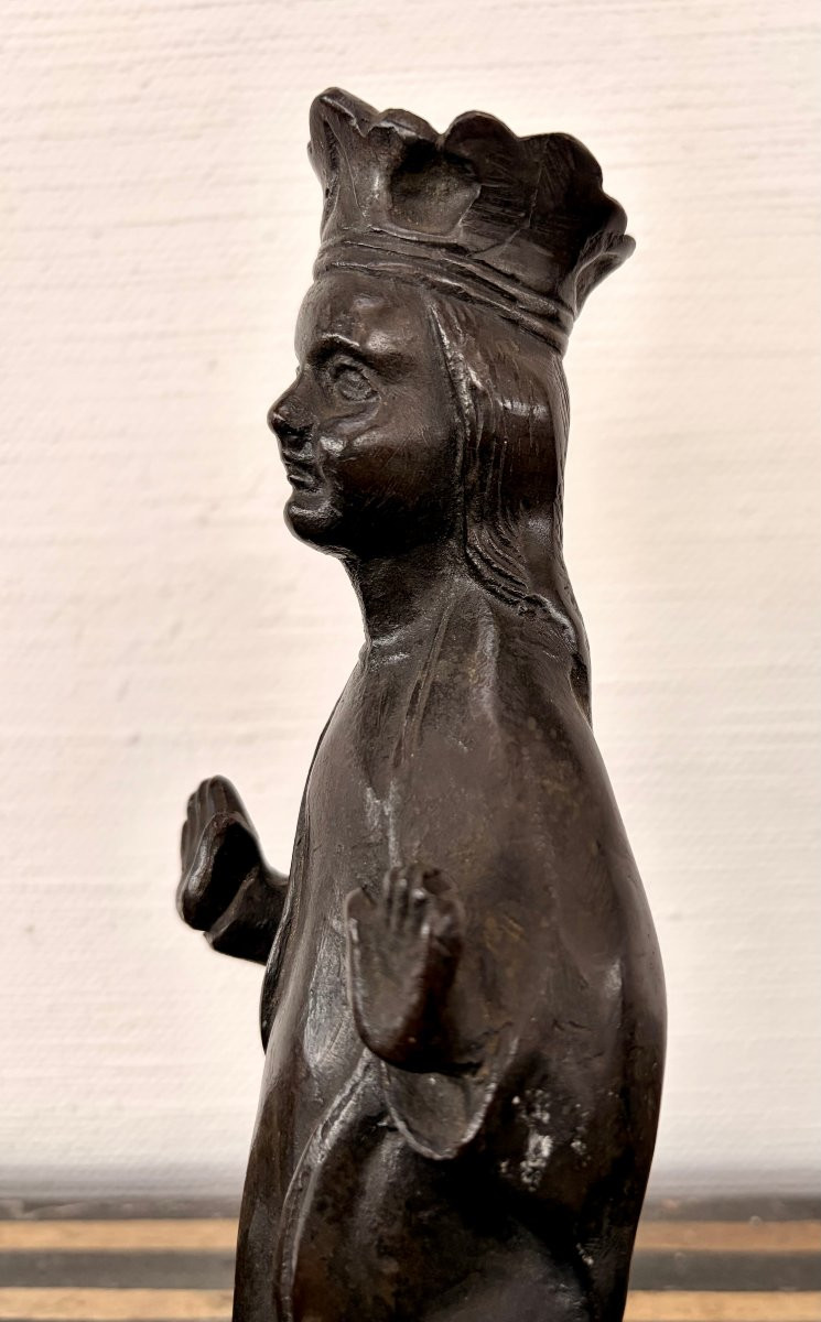 Flemish Bronze Chandelier Virgin XIX-photo-1
