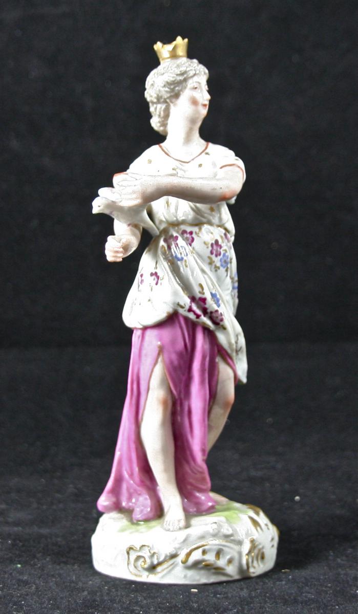 "young Woman At La Colombe" Porcelain Saxony XIX-photo-3