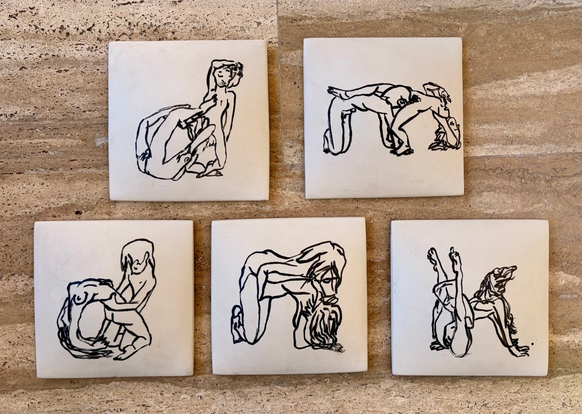 Suite de carreaux de porcelaine érotique par André BARBE -photo-1