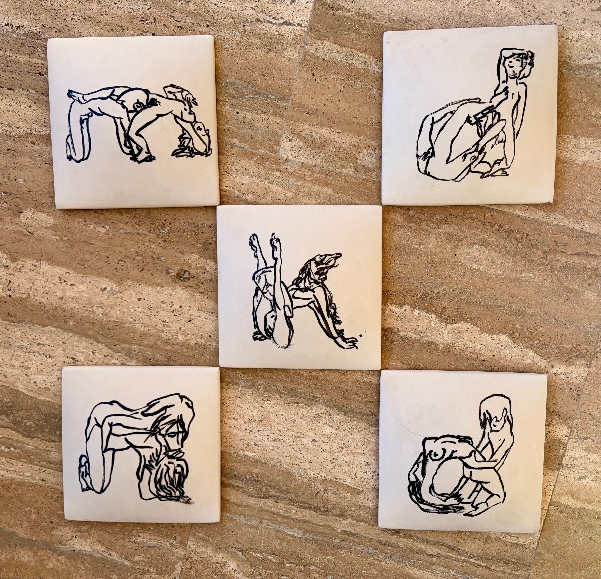Suite de carreaux de porcelaine érotique par André BARBE -photo-4