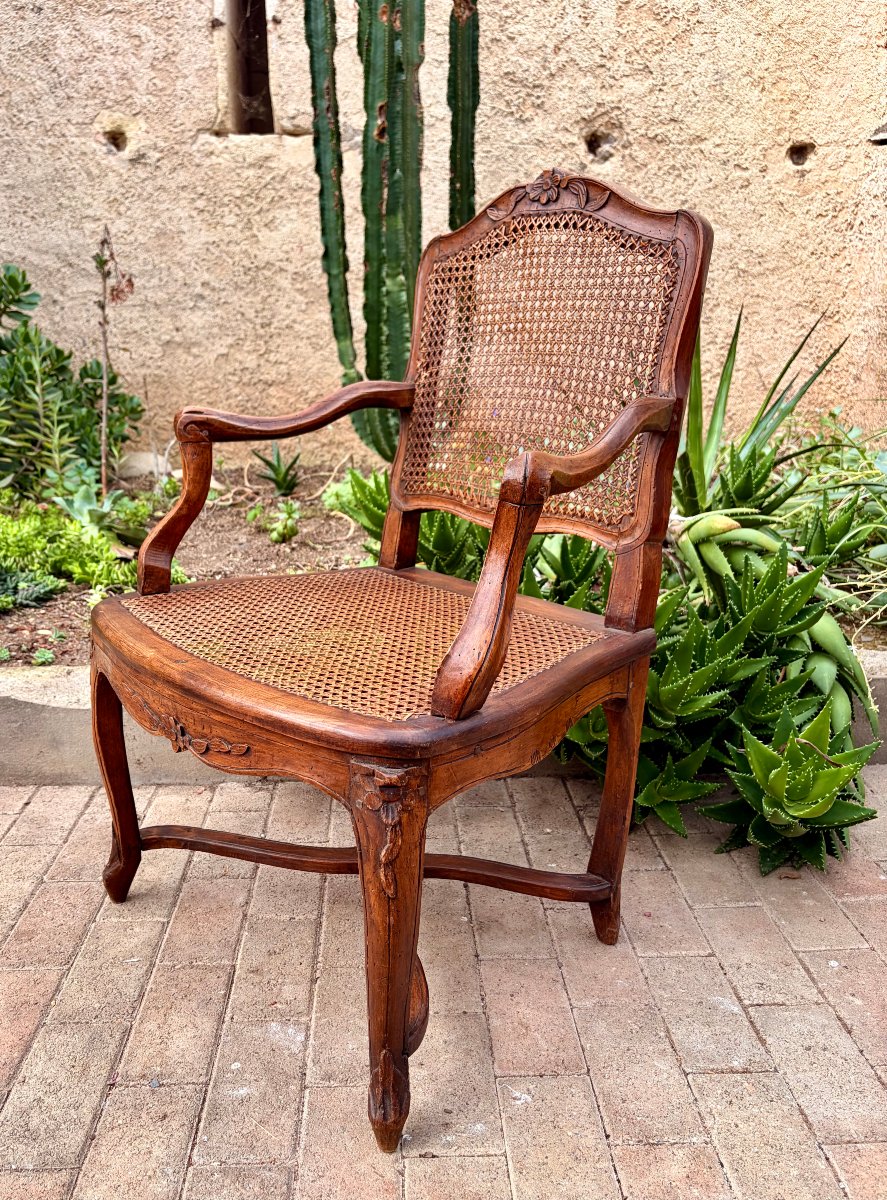 fauteuil régence d'époque XVIIIème en hêtre -photo-2