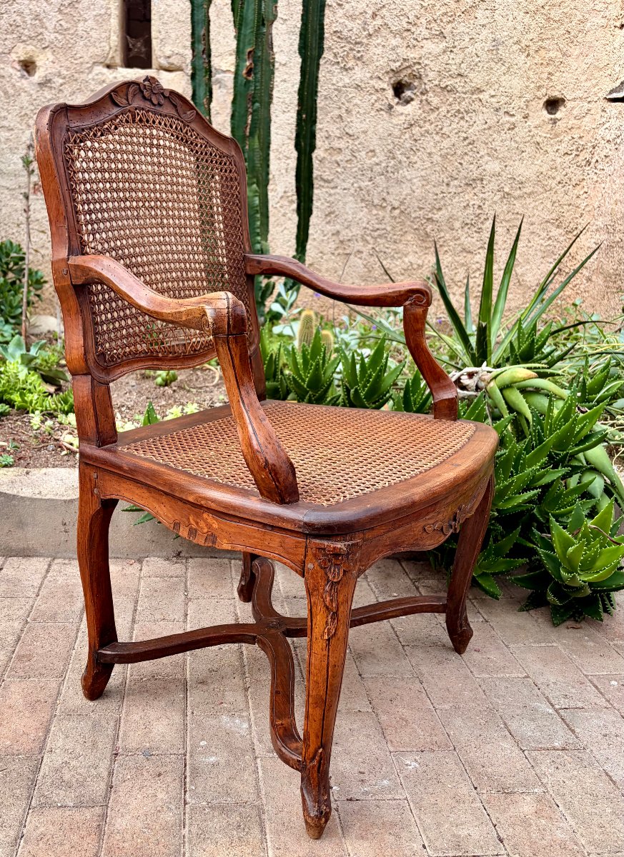 fauteuil régence d'époque XVIIIème en hêtre -photo-3