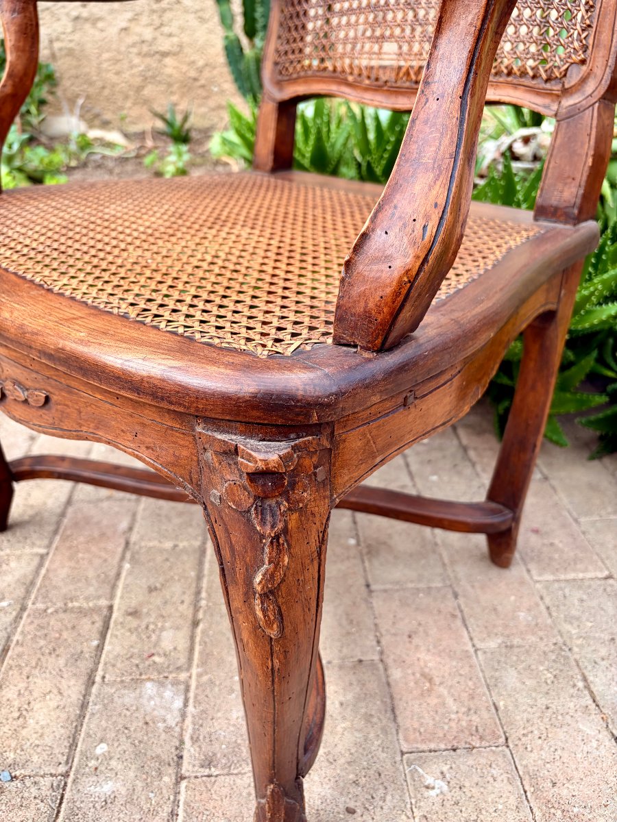 fauteuil régence d'époque XVIIIème en hêtre -photo-4