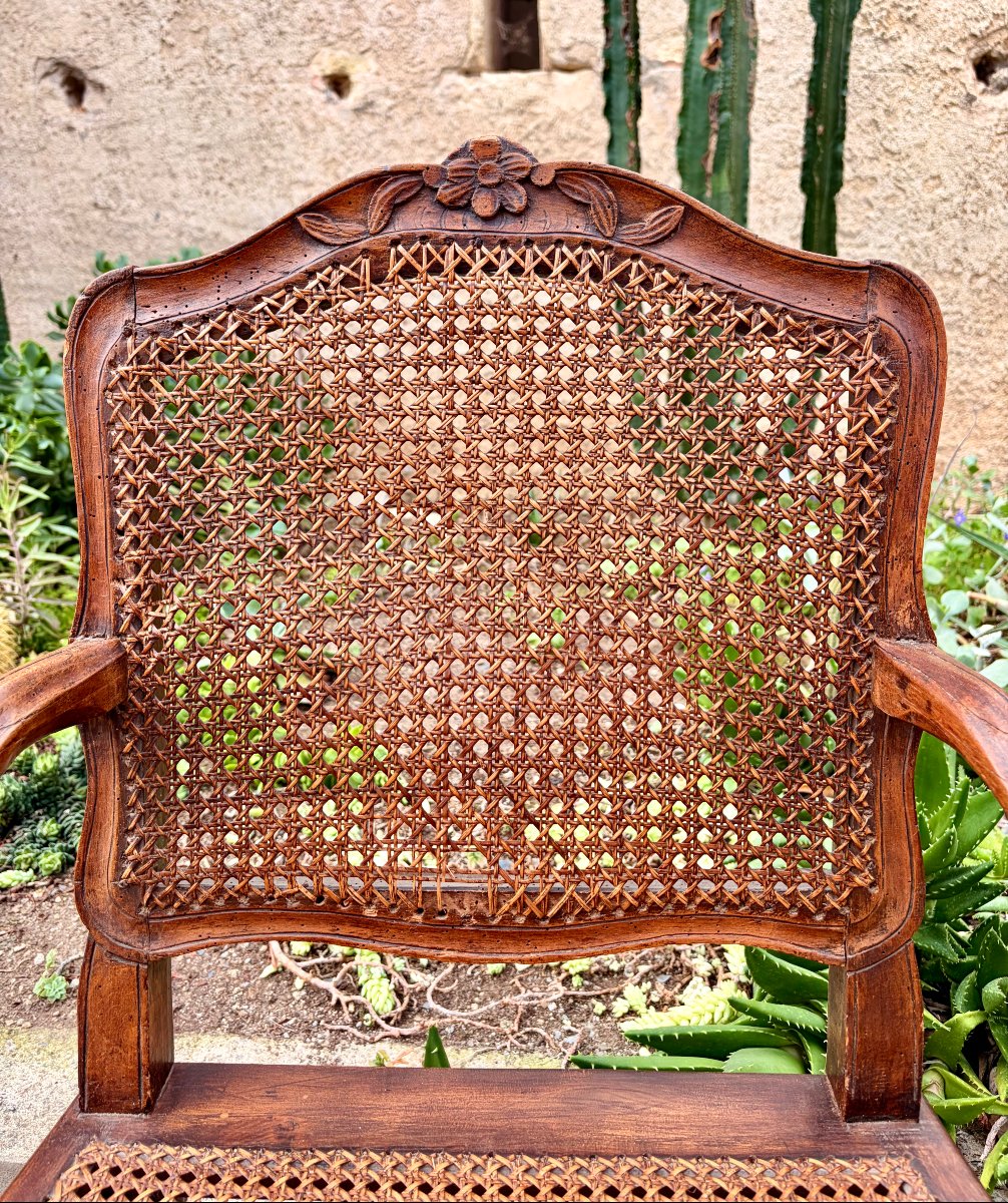 fauteuil régence d'époque XVIIIème en hêtre -photo-1