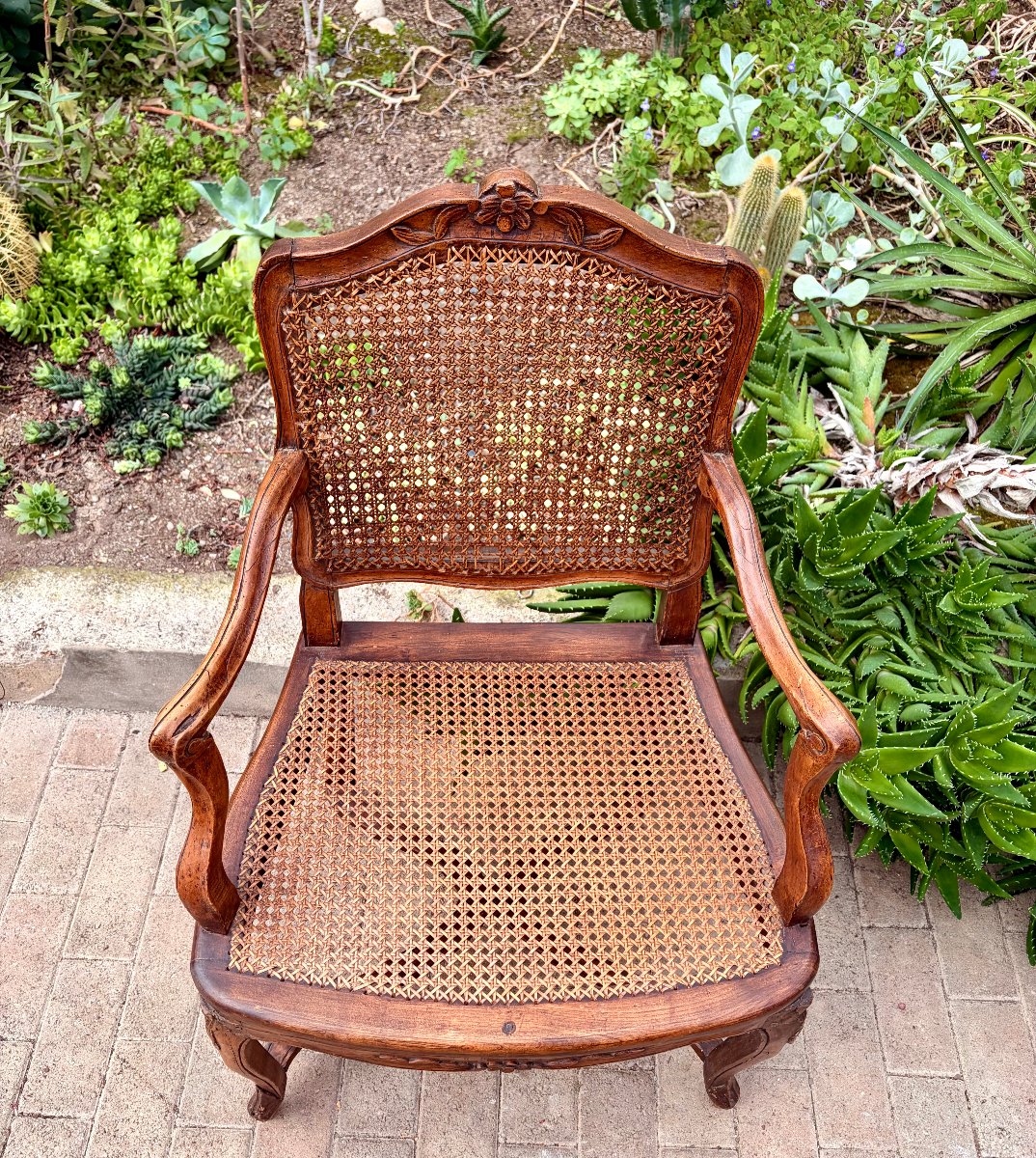 fauteuil régence d'époque XVIIIème en hêtre -photo-2