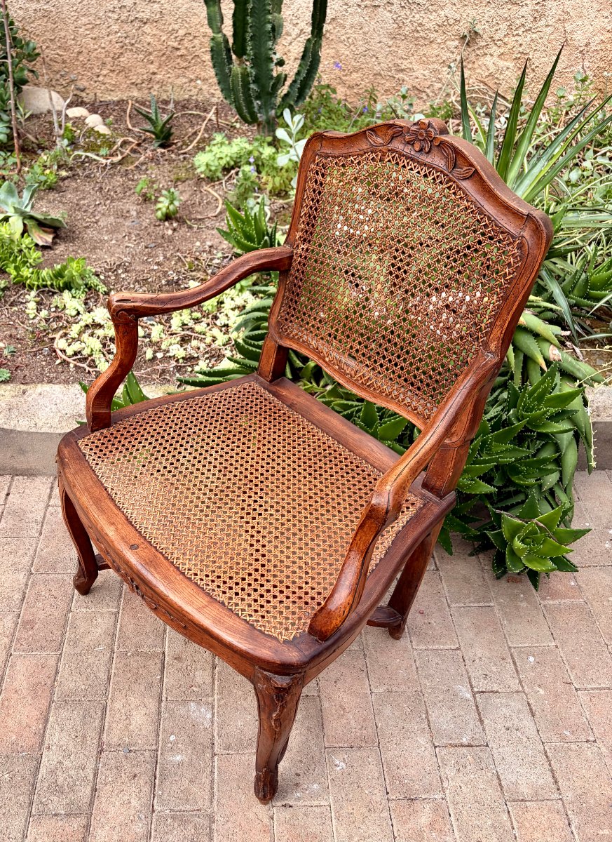 fauteuil régence d'époque XVIIIème en hêtre -photo-4