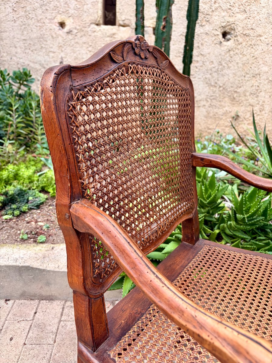 fauteuil régence d'époque XVIIIème en hêtre -photo-7