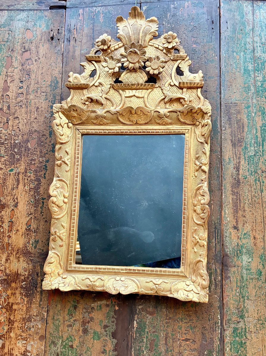 Regency-style Mirror With A Gilded Wooden Pediment -photo-4