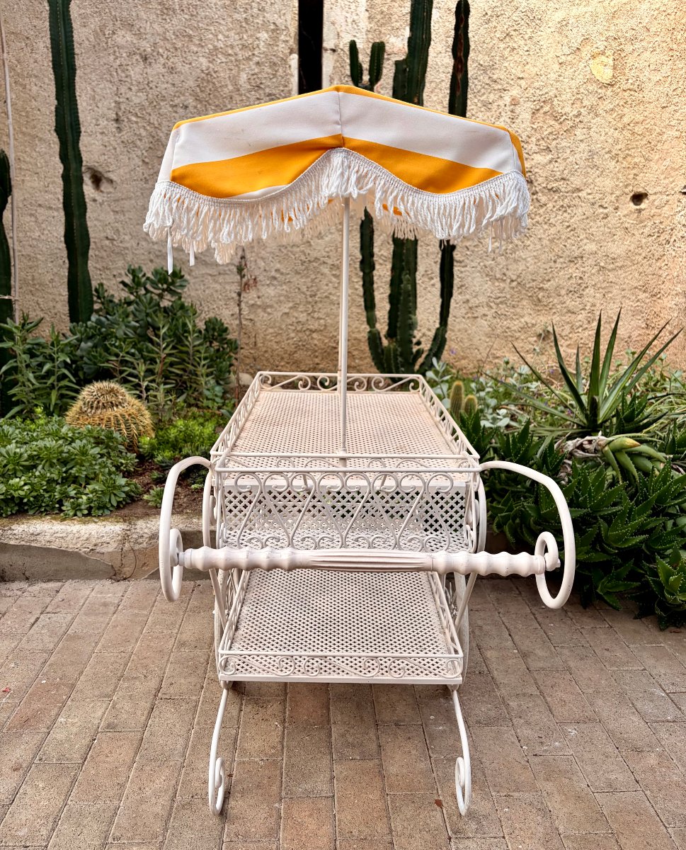 1950s Wrought-iron Serving Cart -photo-2