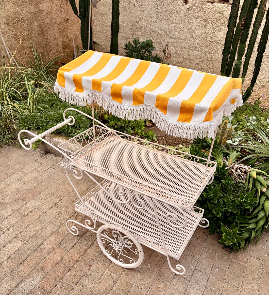 1950s Wrought-iron Serving Cart -photo-3