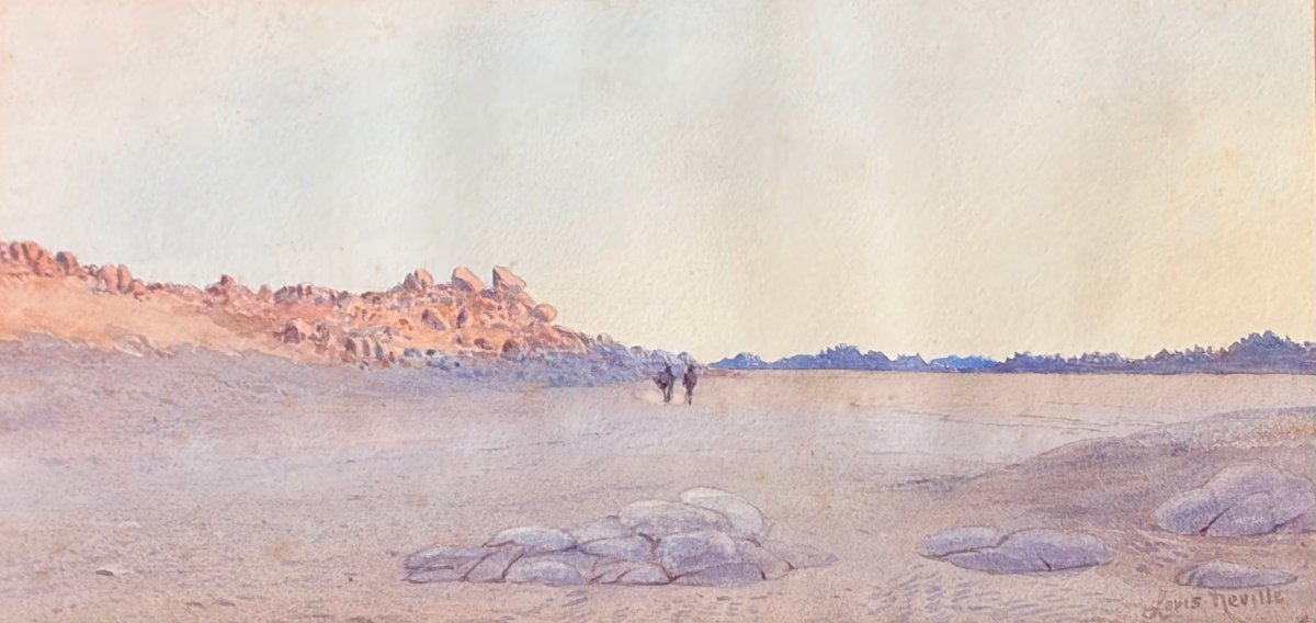 Desert Landscape Watercolor By Louis Neville -photo-2