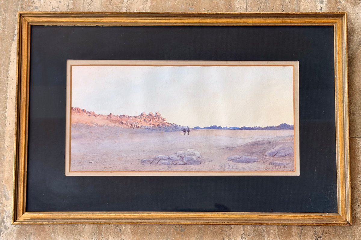 Desert Landscape Watercolor By Louis Neville -photo-3