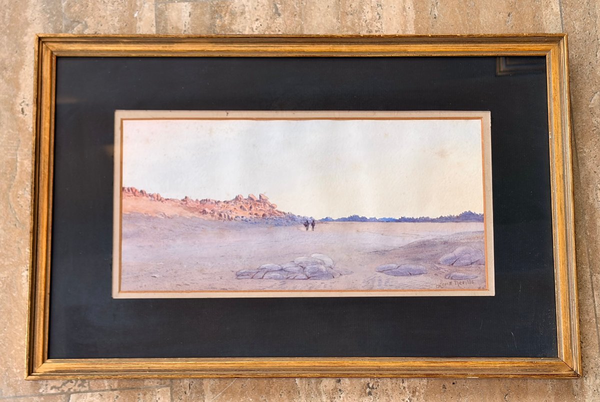 Desert Landscape Watercolor By Louis Neville 
