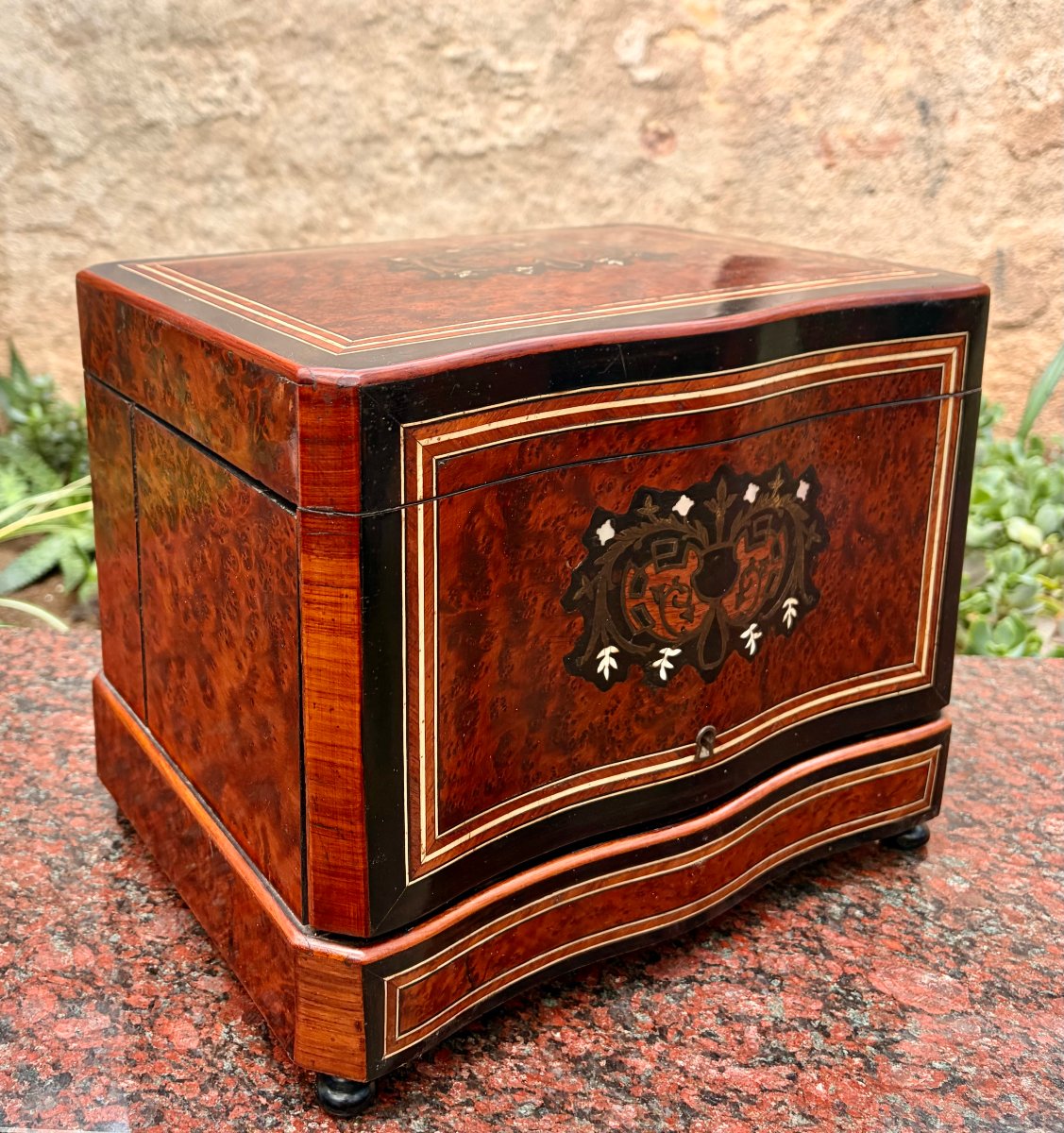 Napoleon III-style Liqueur Cabinet With Marquetry -photo-2