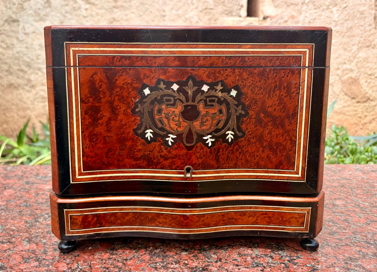 Napoleon III-style Liqueur Cabinet With Marquetry -photo-2