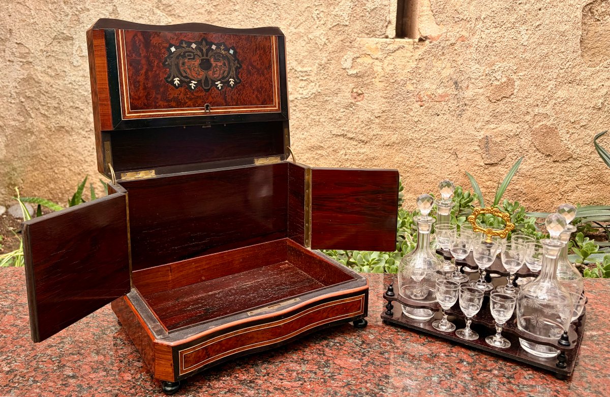 Napoleon III-style Liqueur Cabinet With Marquetry -photo-5