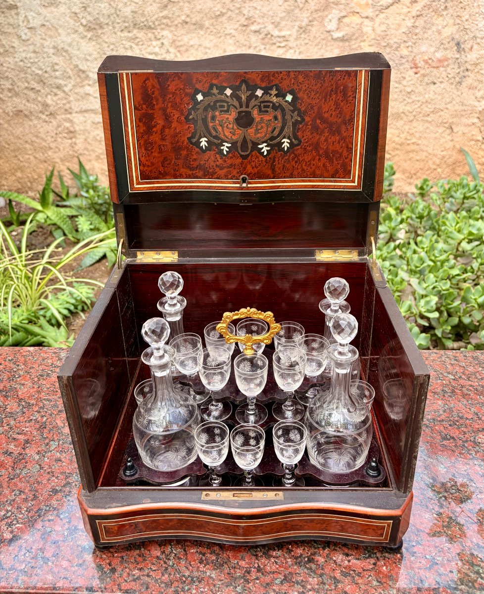 Napoleon III-style Liqueur Cabinet With Marquetry -photo-7