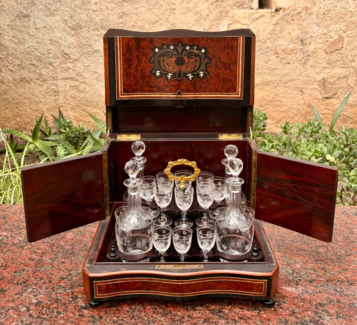 Napoleon III-style Liqueur Cabinet With Marquetry 